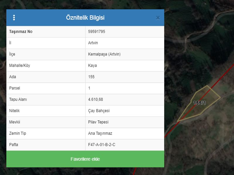 Artvin Kemalpaşa Kaya Mahallesi'nde 4610 m2 Çay Bahçesi ...
