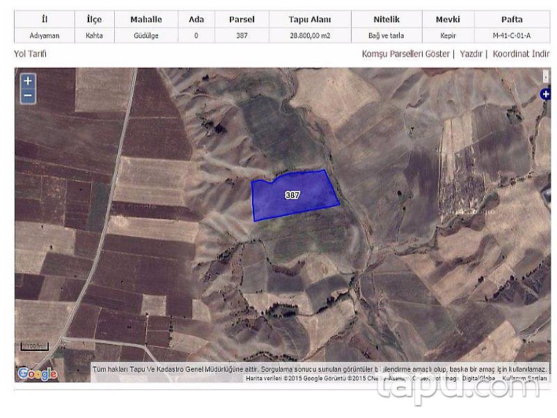 Adıyaman Kahta'da Bağ Ve Tarla