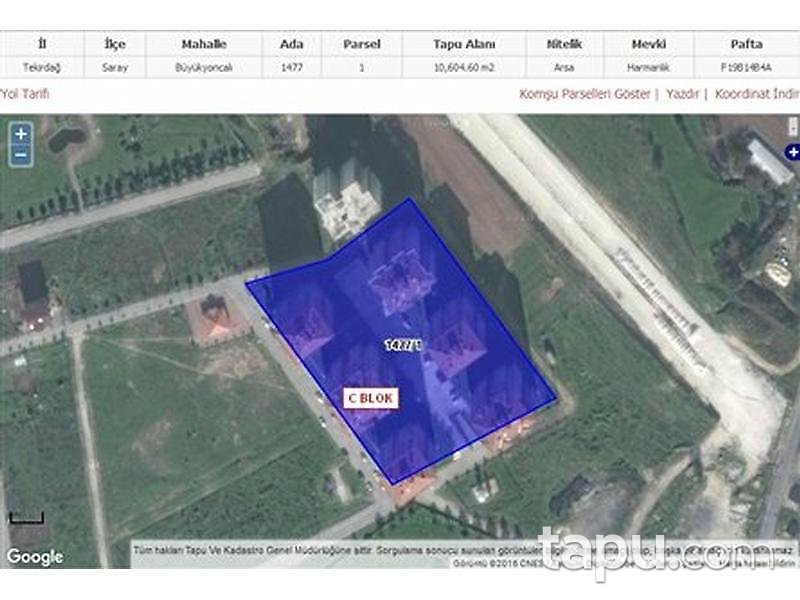 Tekirdağ Saray'da 3+1 129 m2 Daire