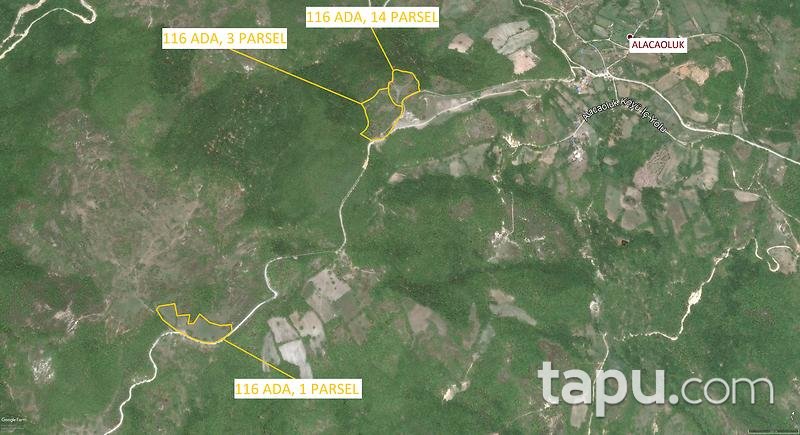 Balıkesir Gönen Alacaoluk Köyünde Toplam 52000 m2 3 Tarla