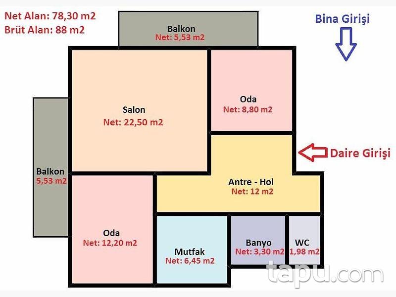 Balıkesir Altıeylül Atköy Mahallesi'nde Hisseli 2+1 88m2 Daire