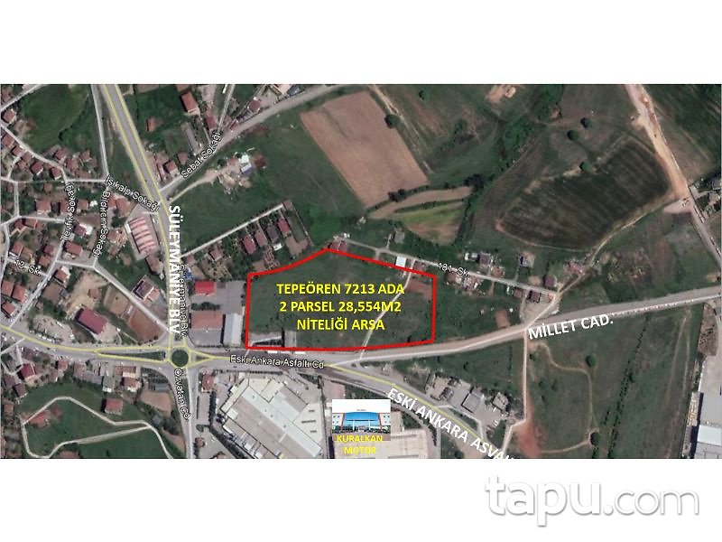 İstanbul Tuzla Tepeören Mahallesinde 28554 m2 Ticaret Konut ve İlköğretim İmarlı Arsa