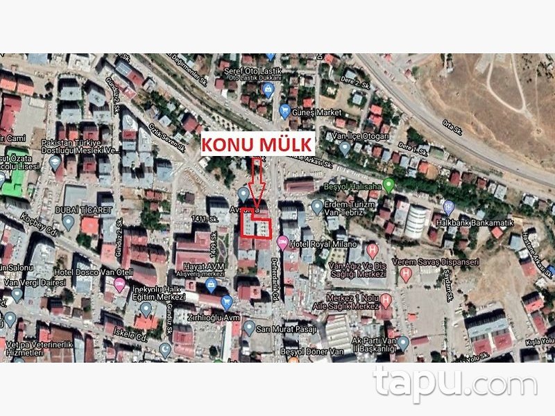 Van İpekyolu Vali Mithat Bey Mahallesi'nde 540 m2 Depo/Garaj