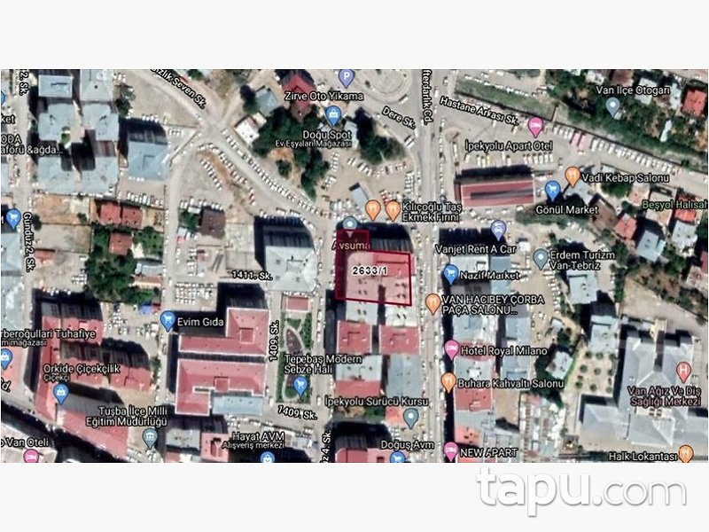 Van İpekyolu Vali Mithat Bey Mahallesi'nde 540 m2 Depo/Garaj