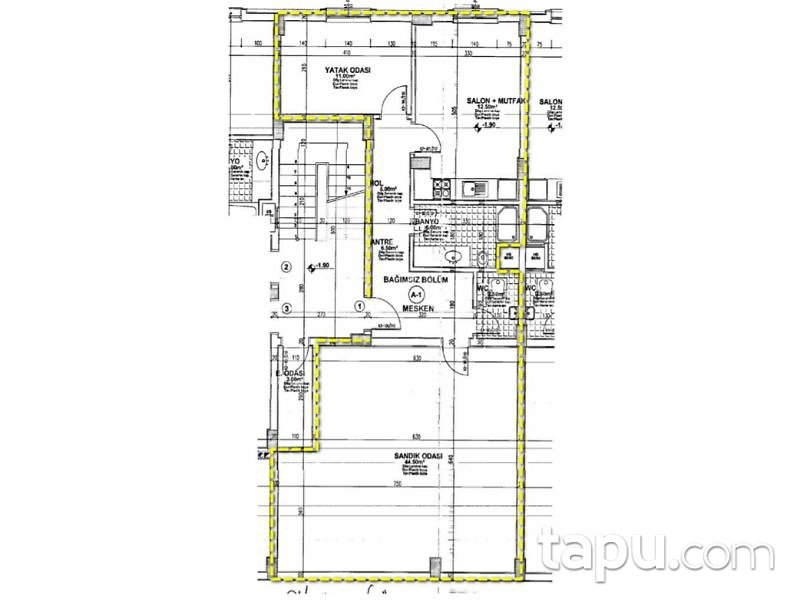 Samsun Vezirköprü Taşkale Mahallesi'nde İskanlı 2+1 Daire