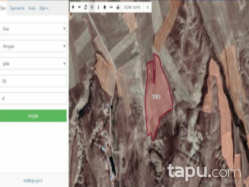 Sivas Altınyayla Şafak Mahallesi'nde 65036 m2 Tarla