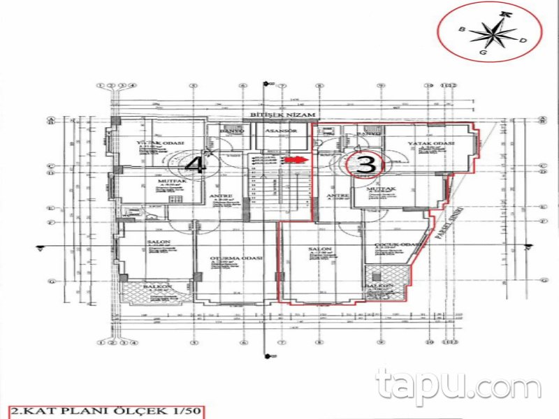 Şanlıurfa Haliliye Şair Nabi Mahallesi'nde 2+1 70 m2 İskanlı Daire