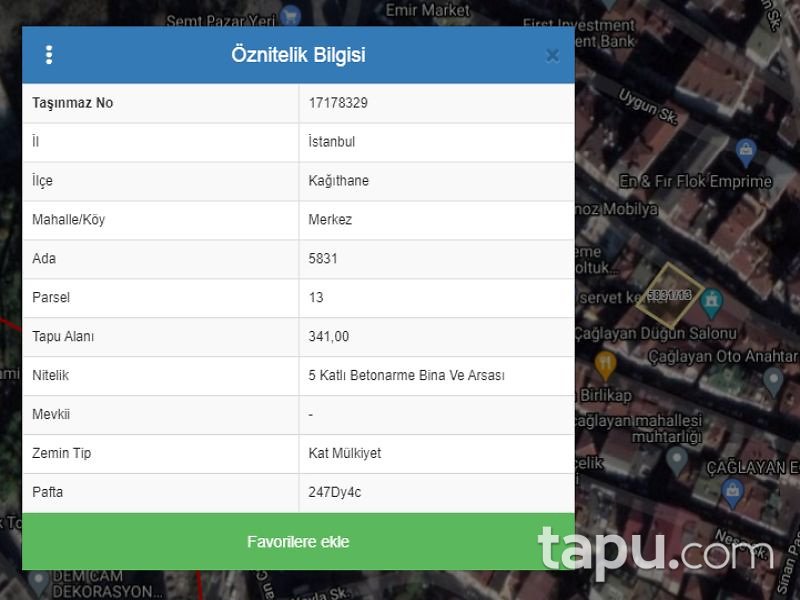 İstanbul Kağıthane Çağlayan Mahallesi'nde 127 m2 Çatı Piyesli Daire