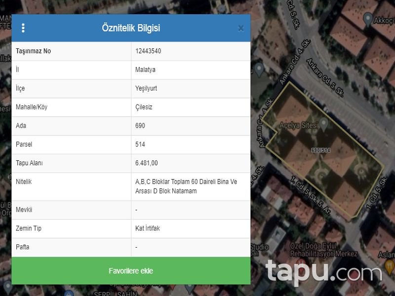 Malatya Yeşilyurt Özalper Mahallesi Açelya Sitesi'nde 137 m2 Daire