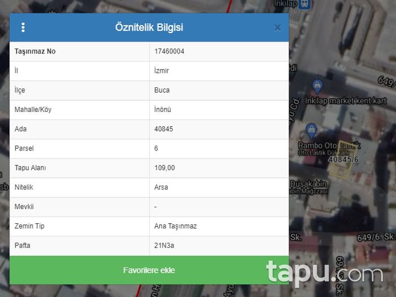 İzmir Buca Göksu Mahallesi'nde 109 m2 Bina