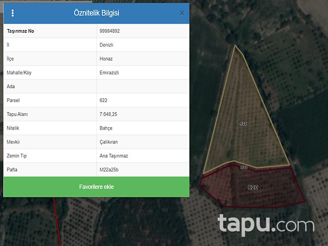 Denizli Honaz İlçesi'nde 3 Adet Bağ