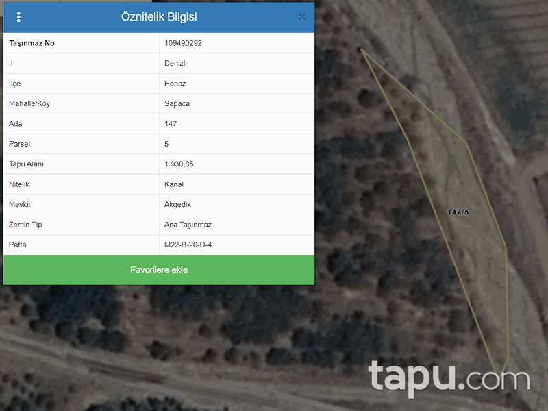 Denizli Honaz Sapaca Mahallesi'nde 78 Dönüm Bahçe