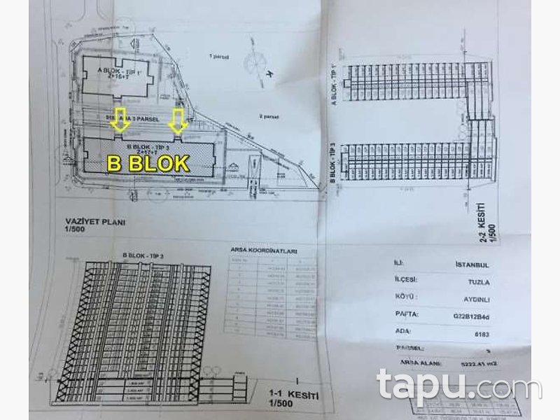 İstanbul Tuzla Lokum Evler'de 3+1 117 m2 Daire