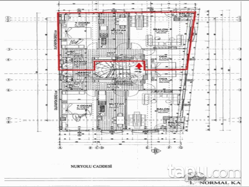 İstanbul Sancaktepe Mevlana Mahallesi'nde 2+1 77 m2 Daire