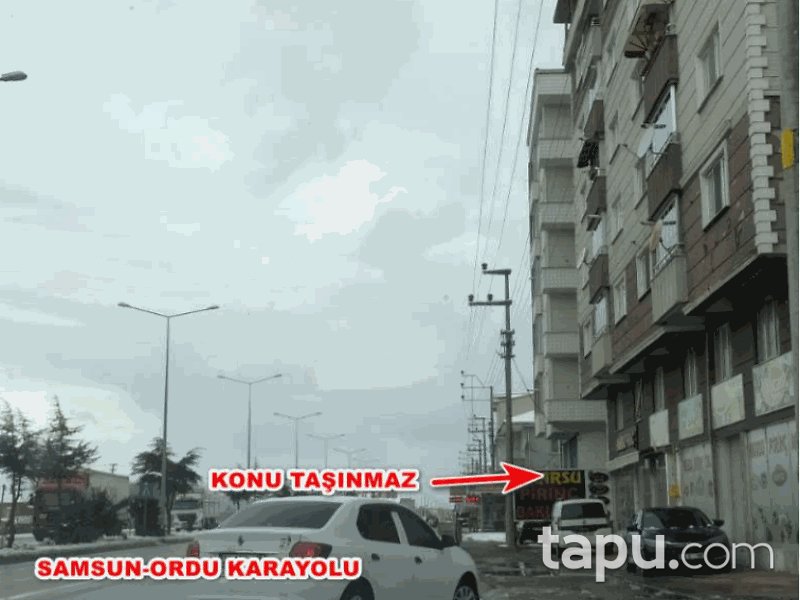 Samsun Terme Cumhuriyet Mahallesi'nde Cadde Cepheli 139 m2 Asma Katlı Dükkan