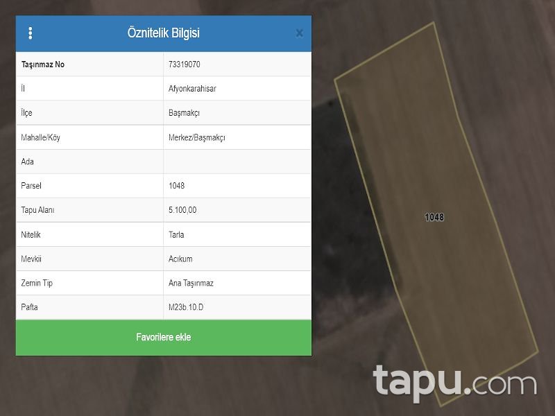 Afyonkarahisar Basmakçı Merkez Mahallesi'nde 5100 m2 Tarla