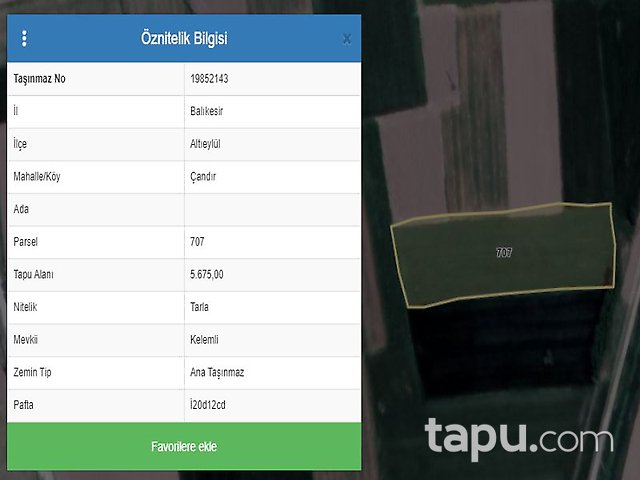 Balıkesir Altıeylül Çandır Mahallesi'nde 12 Adet Tarla