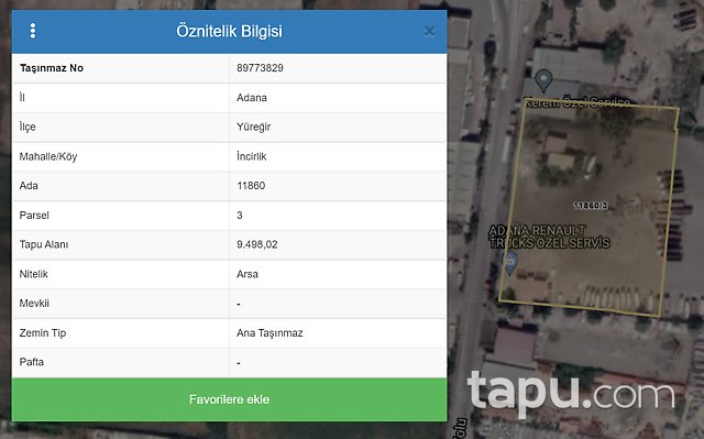 Adana Yüreğir Güzel Cumhuriyet Mahallesi'nde Prefabrik Bina ve Arsası