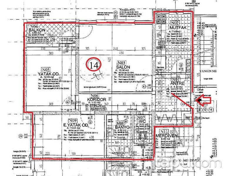 Tekirdağ Çerkezköy Veliaport Sitesi 'nde 2+1 81 m2 Daire