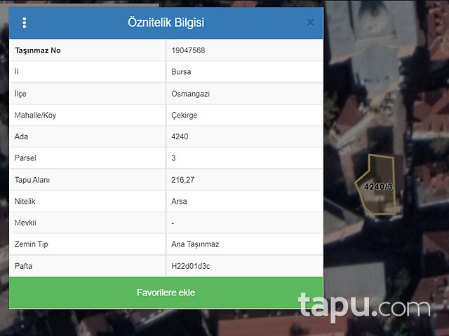 Bursa Osmangazi Çekirge Mahallesi'nde 903 m2 Termal Otel