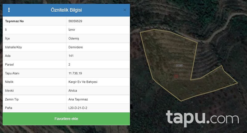 İzmir Ödemiş'te 11 Dönüm Tarla