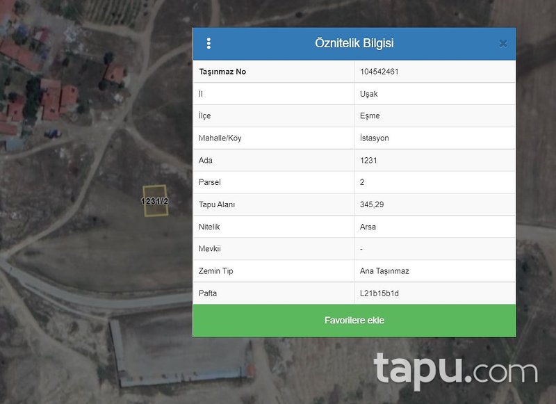 Uşak İstasyon Mahallesi'nde Merkezi Konumlu 345 m2 İmarlı Arsa