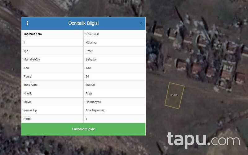 Kütahya Emet'te Köy'e Yakın Konut imarlı Arsa