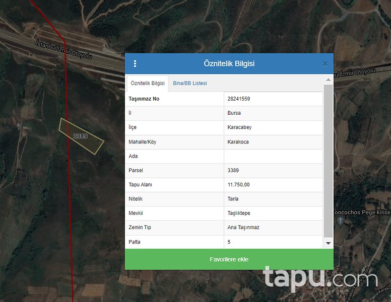 Karacabey'de İstanbul İzmir Yolu Üzerinde TEKNOSAB Projesine yakın Yatırımlık 11 Dönüm Tarla