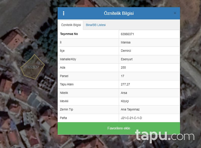 Manisa Demirci İlçesi Esenyurt Mahallesi'nde 2 Kat Konut İmarlı Arsa