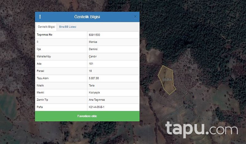 Manisa Çandır Kızılyayla Mevkii'nde 5867 m2 Tarla