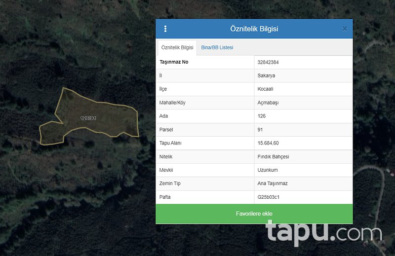 Sakarya Kocaali Açmabaşı Mahallesi'nde Kaçırılmayacak 16 Dönüm Fındık Bahçesi