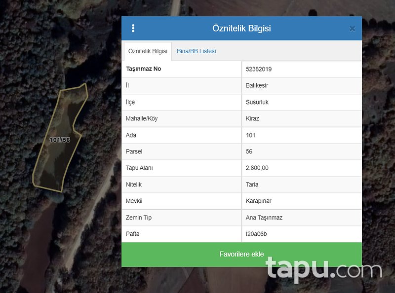 Balıkesir Susurluk Kiraz Köyü'nde 2800 m2 Kaçırılmayacak Fırsatta Tarla