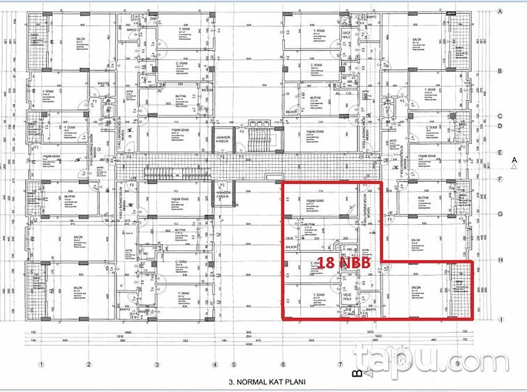 Mardin Kızıltepe İpek Yolu Üzerinde Yeni Binada 180 m2 Ara Kat Daire