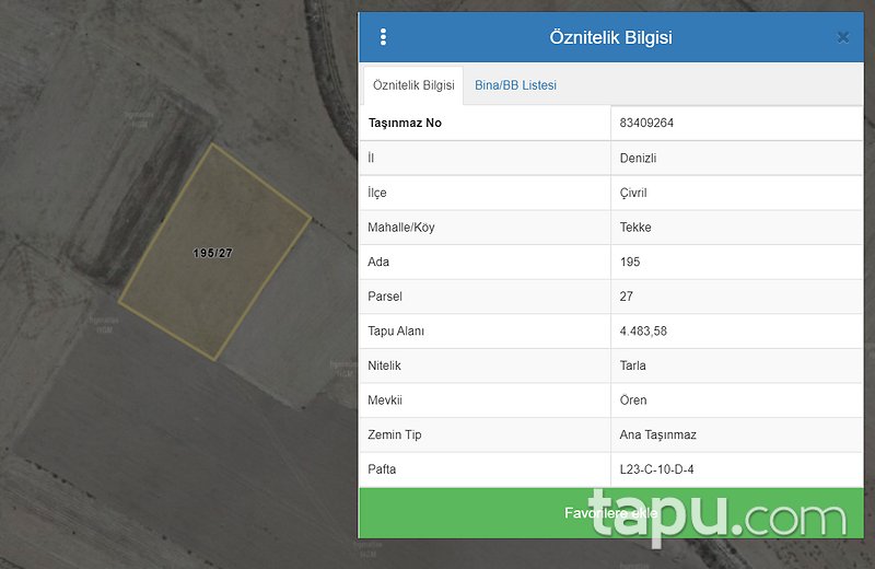 Denizli Çivril Tekke Mahallesi'nde Yatırımlık 4482 m2 Tarla