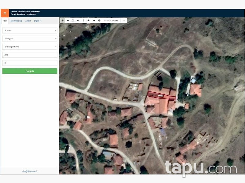 Çorum Sungurlu Derekışla Köyü'nde 225 m2 İmarlı Arsa