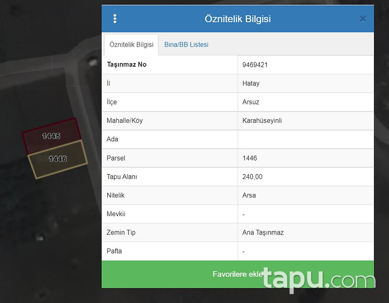Hatay Arsuz Karahüseyinli Mahallesi'nde Konut İmarlı Arsa