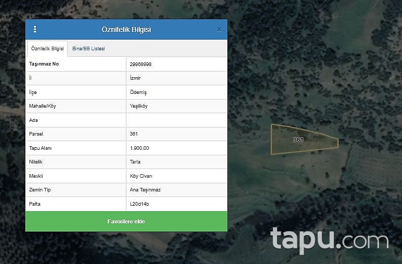 Ödemiş'te Yatırımlık 1.900 m2 Tarla
