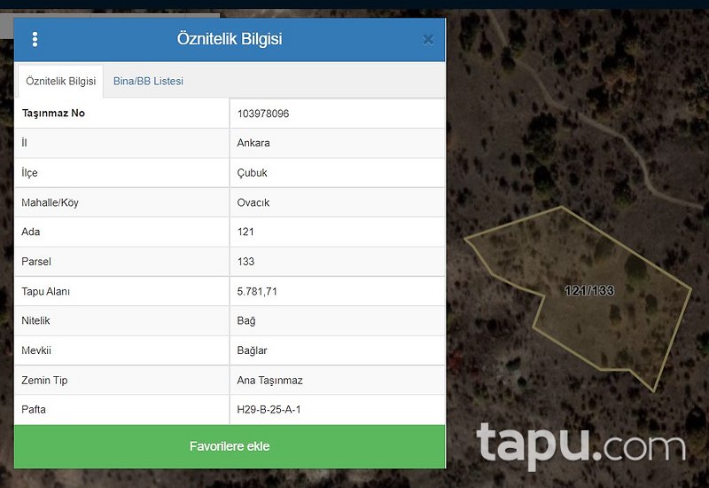 Çubuk Ovacık'ta Köy Merkezine Yakın Yatırımlık 5 Dönüm Tarla