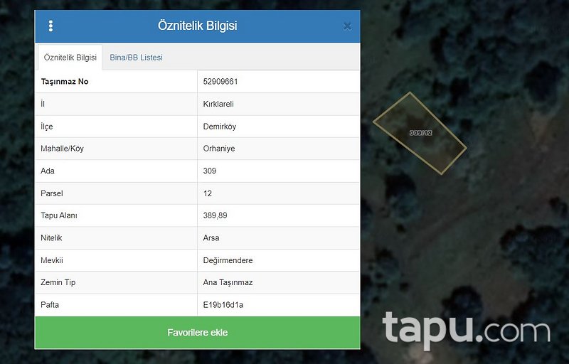 Kırklareli Demirköy Orhaniye Mahallesi'nde Villa İmarlı Arsa