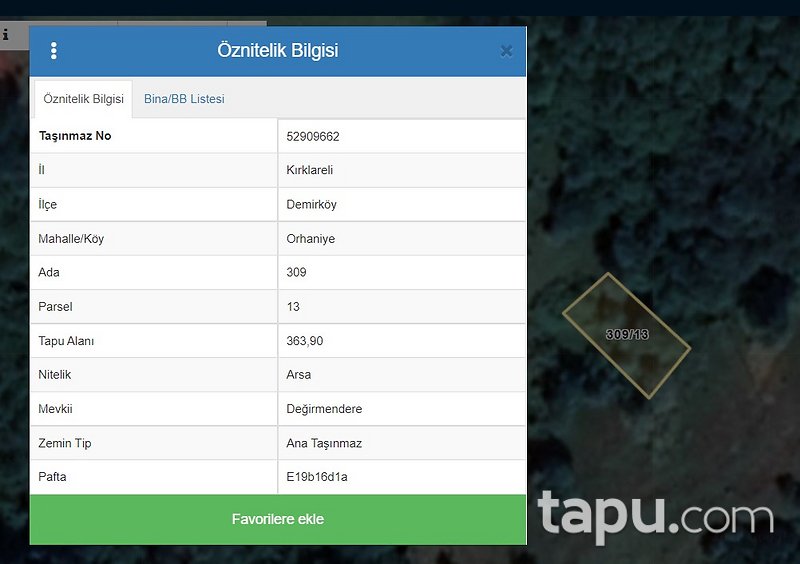Kırklareli Orhaniye'de Orman İçinde Villa İmarlı Arsa