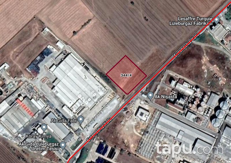 Kırklareli Lüleburgaz Evrensekiz Mahallesi'nde Sanayi İmarlı Arsa