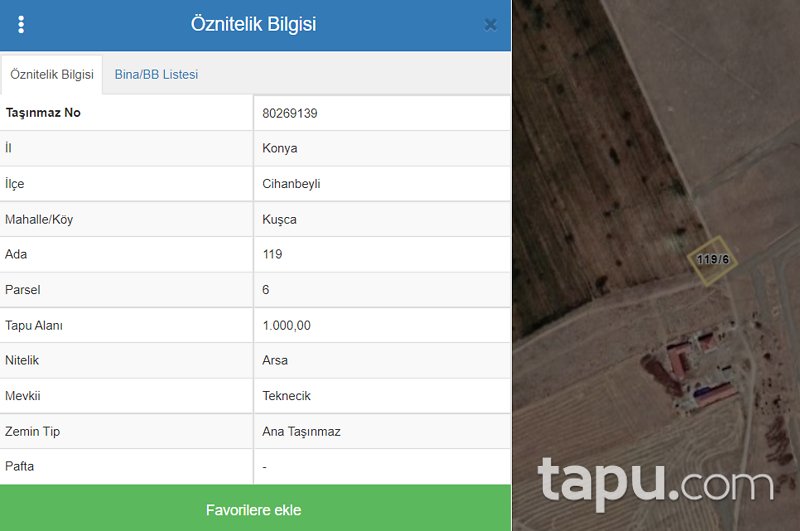 Konya Cihanbeyli Kuşça Mahallesi'nde Yatırımlık Konut İmarlı Arsa