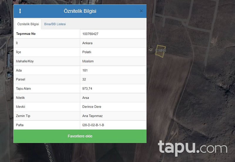 Ankara Polatlı Müslüm Mahallesi'nde Konut İmarlı Arsa