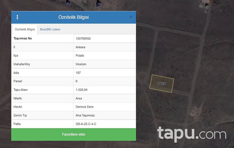 Ankara Polatlı Müslüm Mahallesi'nde 1028 m2 Konut İmarlı Arsa