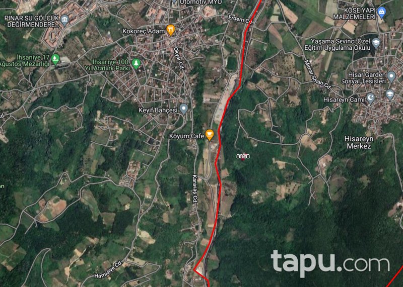 Gölcük Hisareyin'de 898 m2 Doğa Manzaralı Bağ