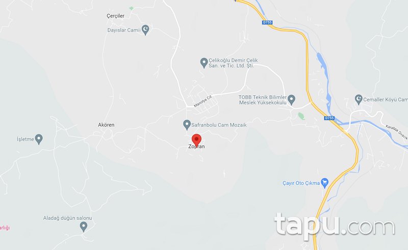 Karabük Merkez Zobran'da Villa İmarlı Arsa