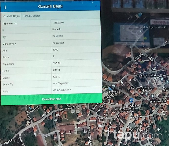 Başiskele Bahçecik'te 337 m2 İmarlı Arsa