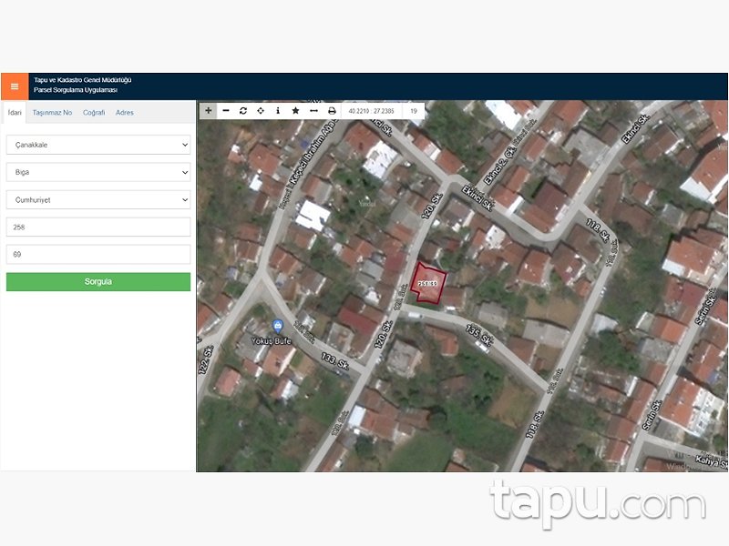 Biga Cumhuriyet Mahallesi'nde 99 m2 İskanlı Daire