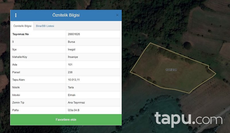 İnegöl İhsaniye'de Yatırımlık 10 Dönüm Tarla