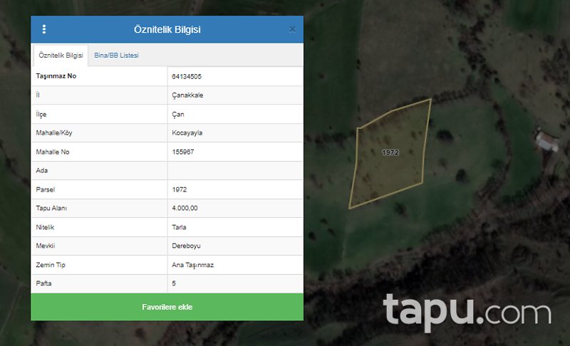 Çanakkale Çan'da Geniş Kullanımlı Tarla